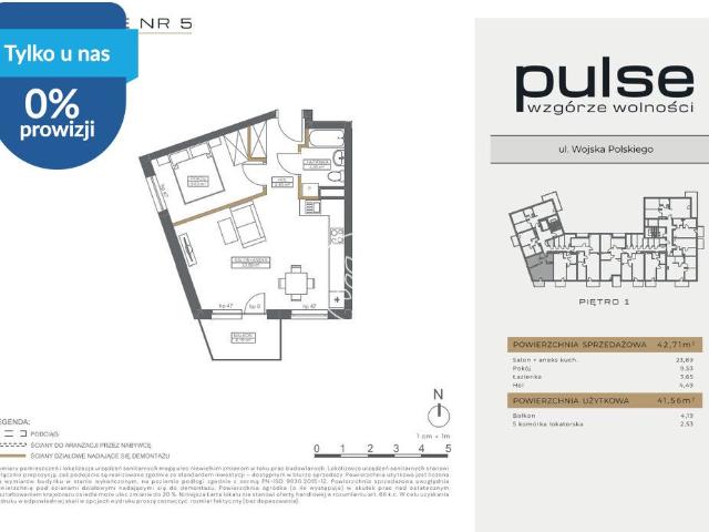 Nowoczesne 2 pokojowe mieszkanie 41,56 m² z balkonem zapraszam