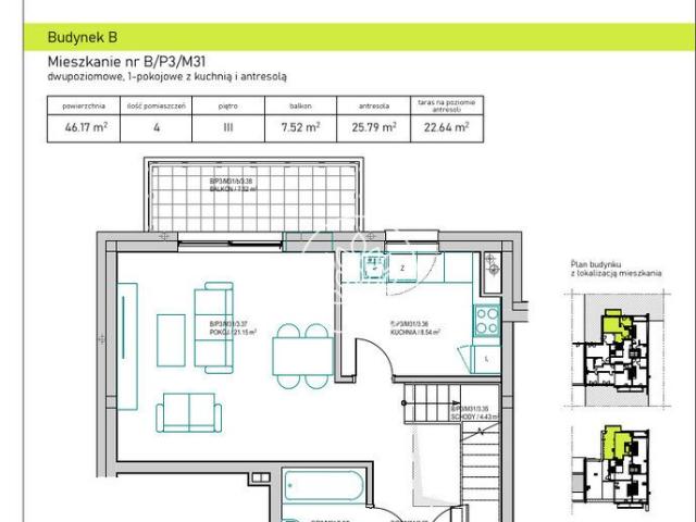 Dwupokojowe mieszkanie w centrum Bydgoszczy, 47,29 m2
