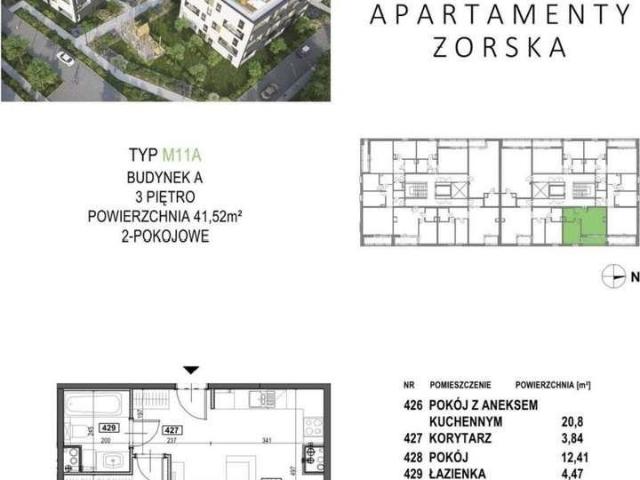 Dwupokojowe mieszkanie z balkonem i garażem w Tychach