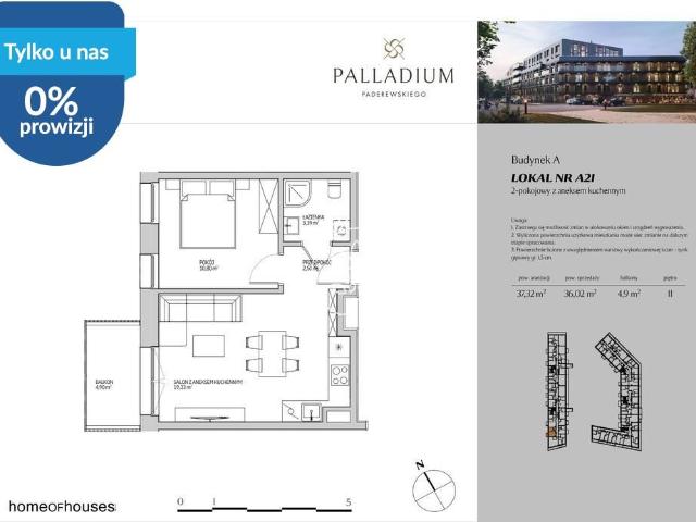 Dwupokojowe mieszkanie 36 m2 w Bielawach, Bydgoszcz