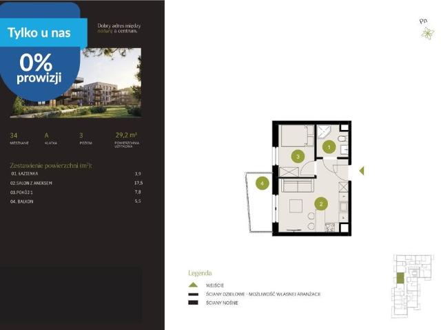 Dwupokojowe mieszkanie 36,1 m2 na sprzedaż w Bydgoszczy