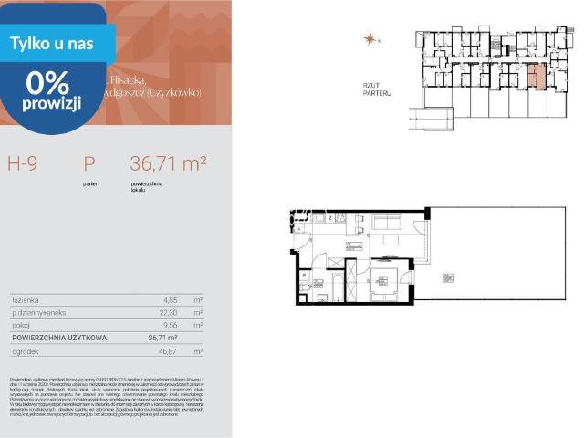 Dwupokojowe mieszkanie 36,71 m2 na sprzedaż w Czyżkówku