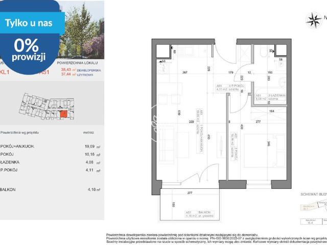 Dwupokojowe mieszkanie 37,44 m² w Bocianowie, gotowe do wprowadzenia