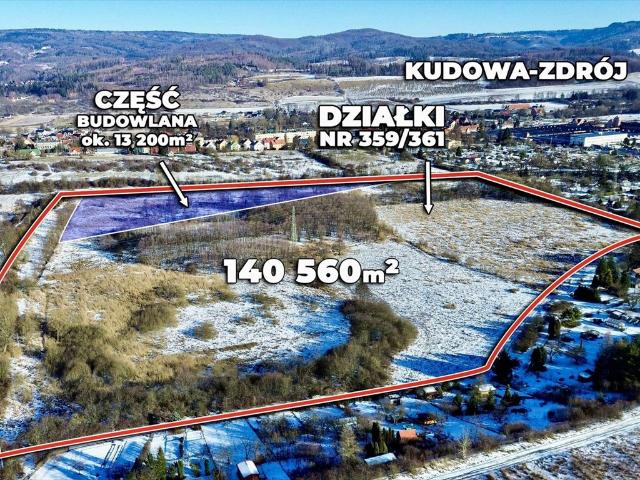 Duża działka pod zabudowę i rekreację, 140 560 m²