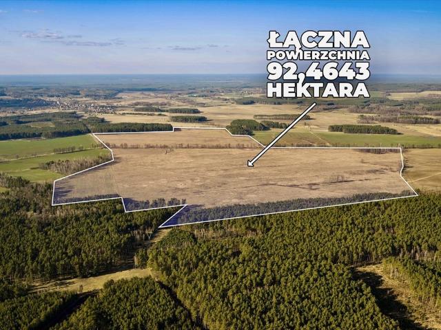 Duża działka rolna 92 ha z łatwym dojazdem, idealna inwestycja