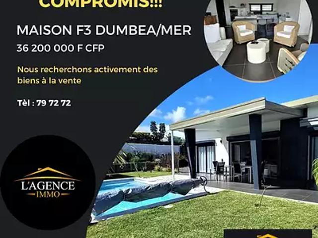Dumbéa 98835 Achat / Vente maison 3 pièces t3