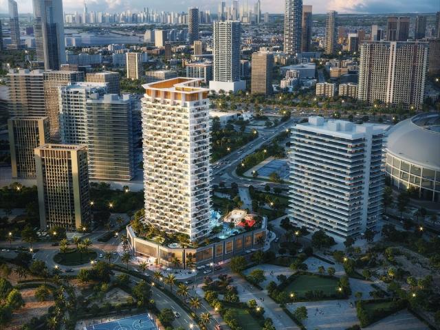 Nowoczesny 2 pokojowy apartament z widokiem w Dubai Sports City