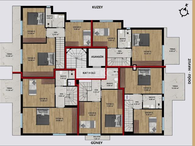 Dubleks daire 3+1 Antalya, Türkiye 226832