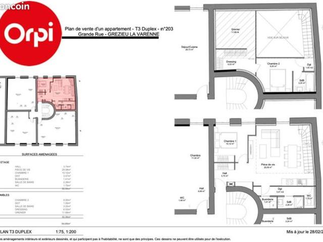 Duplex 3 pièces 58 m²