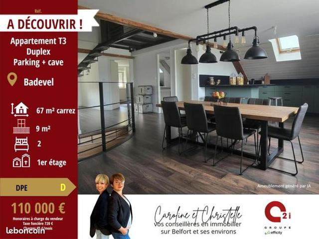 Duplex 3 pièces 66 m²