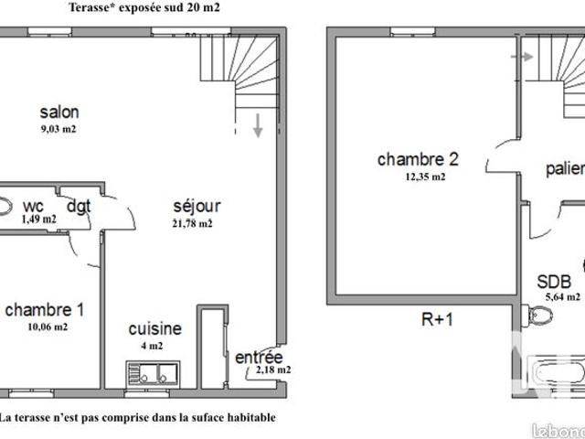 Duplex 3 pièces 69 m²