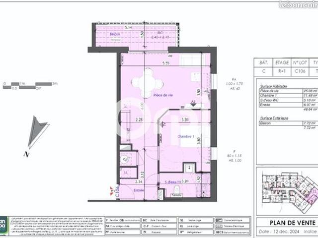 Duplex 2 pièces 48 m²