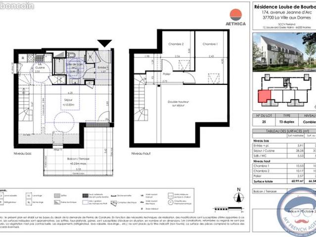 Duplex 4 pièces 61 m²
