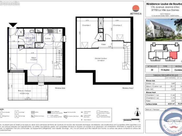 Duplex 4 pièces 65 m²