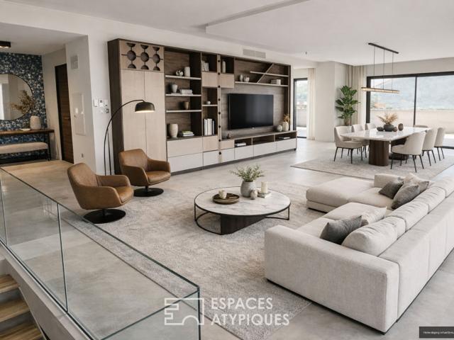 Duplex contemporain en dernier étage avec 2 terrasses et 1 g. 198m² Valence