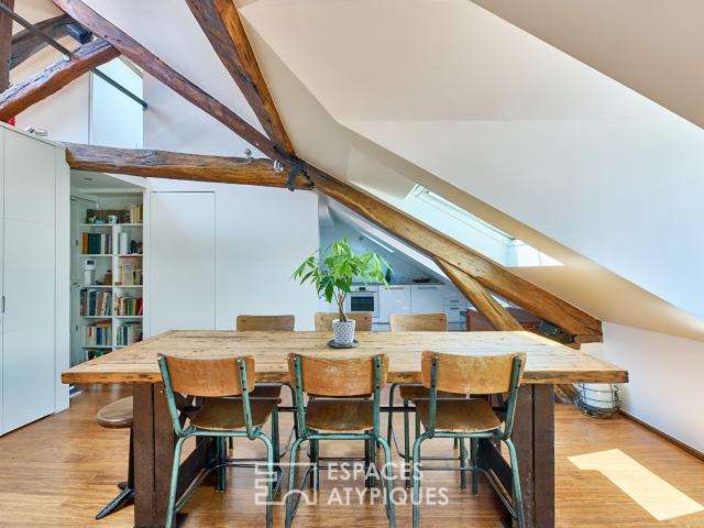 Duplex d'architecte avec ascenseur et vue sur Montmartre