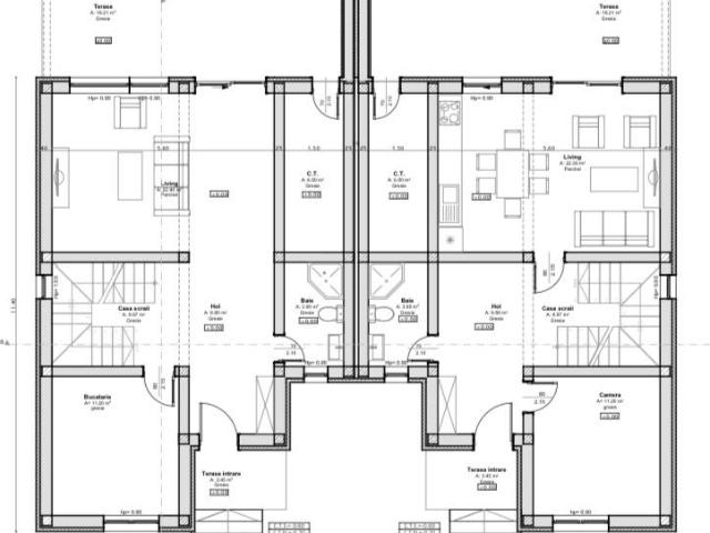 Duplex modern, 4 camere, 105 mp, 250 mp teren Sanandrei