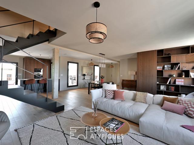 Duplex en dernier étage avec terrasses, vue, ascenseur et garage