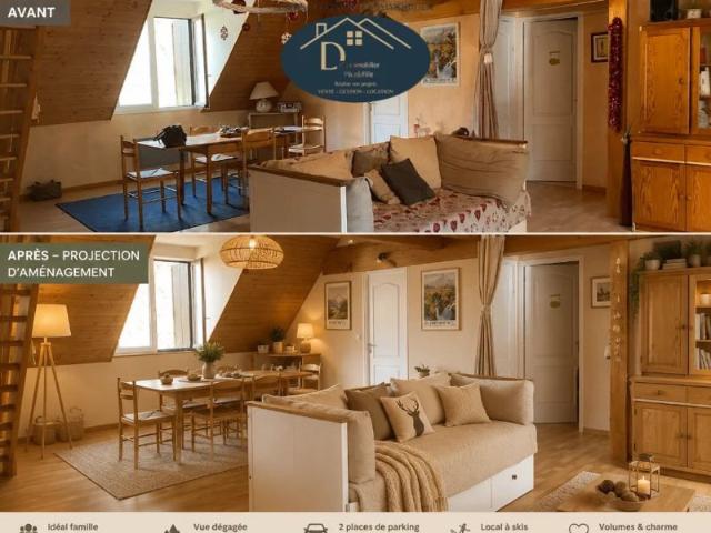 Duplex familial 116 m² au sol – 3 chambres + mezzanine – 2 parkings