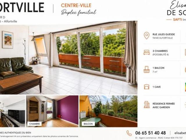 Duplex familial avec box et balcon
