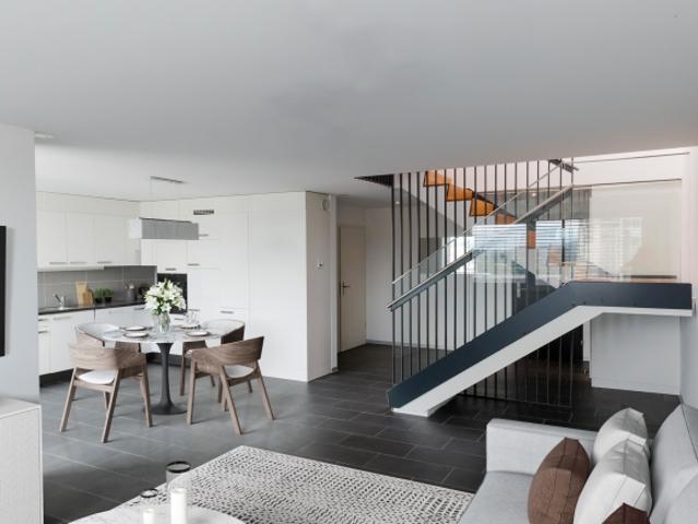 Duplex moderne dans la gare de Fribourg