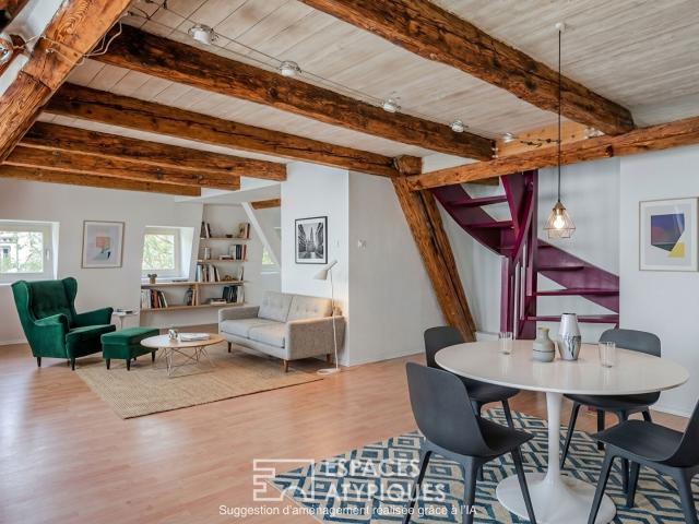 Duplex niché sous les toits au coeur de la Grande Ile