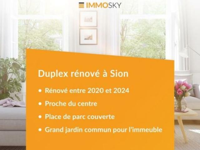 Duplex rénové à Sion Quartier Gravelone
