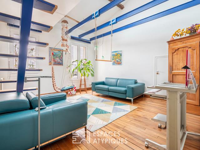 Duplex traversant au dernier étage