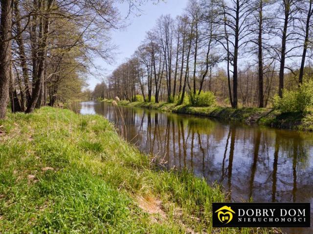 Działka nad Szlamicą z linią brzegową i możliwością budowy