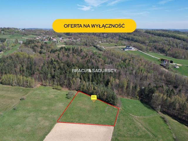 Działka budowlana 43,78 ara z widokiem na góry i las