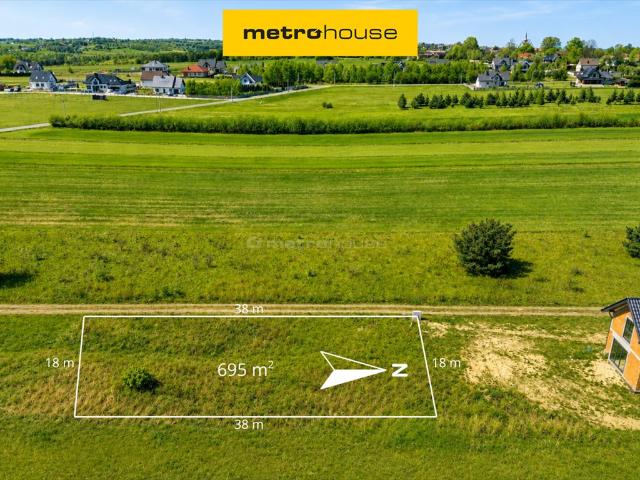 Działka budowlana 695 m² z projektem domu, blisko jeziora