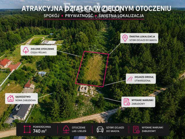 Działka budowlana 740m² z warunkami zabudowy