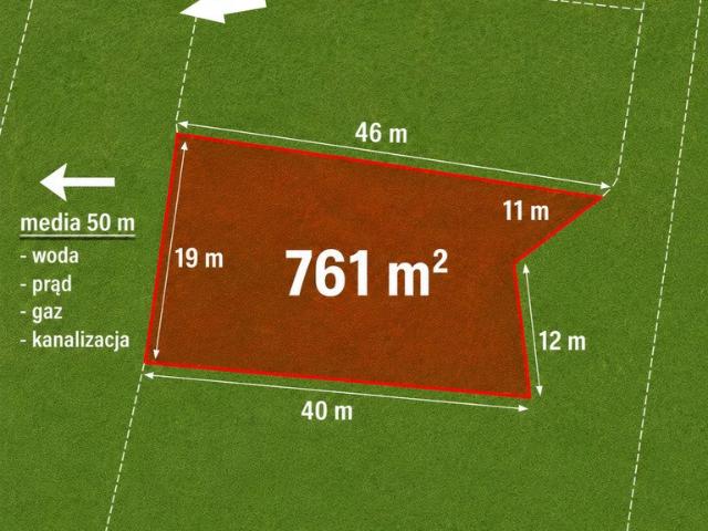 Działka budowlana 761 m² pod dom w Kurianach, media w zasięgu
