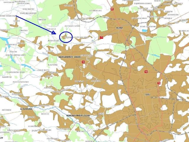 Działka budowlana 970 m² z lasem, blisko Łodzi i Aleksandrowa