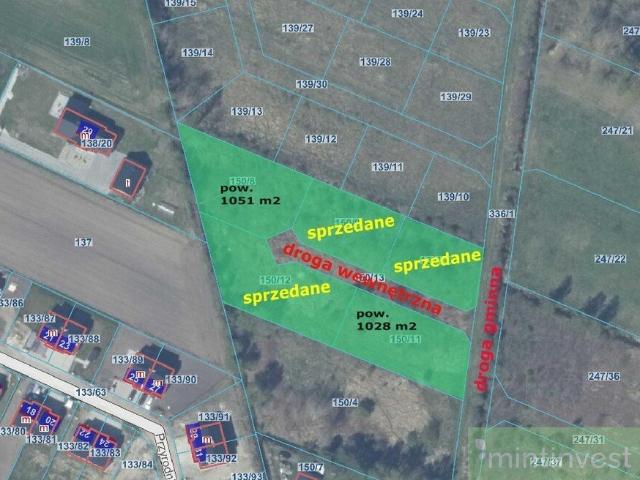 Działka budowlana 1028 m² w Białuniu z mediami