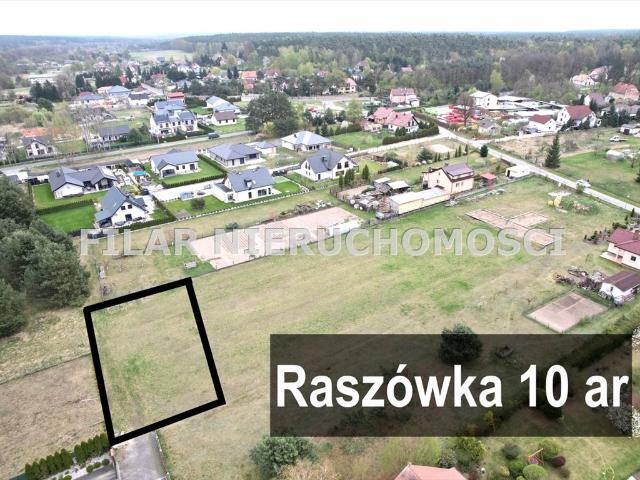Działka budowlana 10 arów z mediami, las, Raszówka