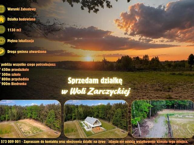 Działka budowlana 1130 m² | Wola Zarczycka