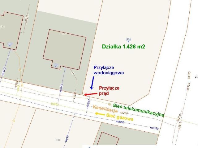Działka budowlana 1426 m² z pełnym uzbrojeniem i decyzją o warunkach zabudowy