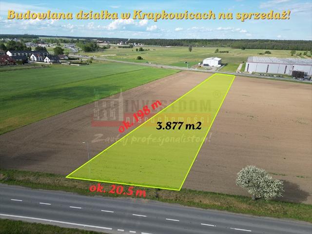 Działka budowlana 3,9 ha z możliwością usług w Krapkowicach