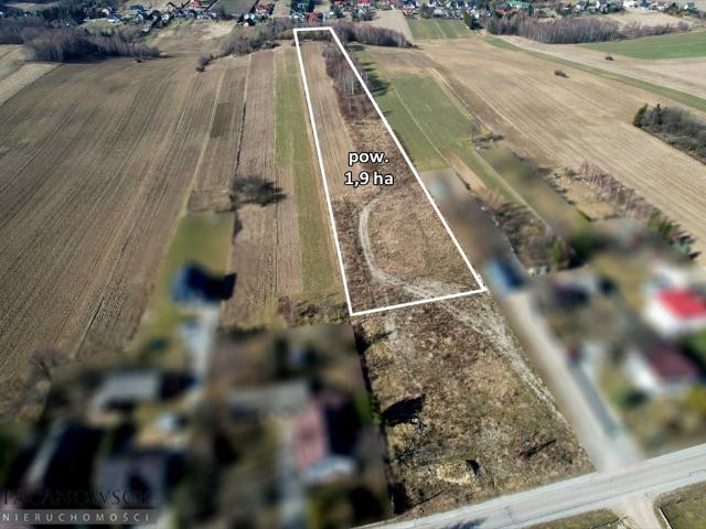 Działka budowlano rolna 1,9 ha z mediami w Bębło