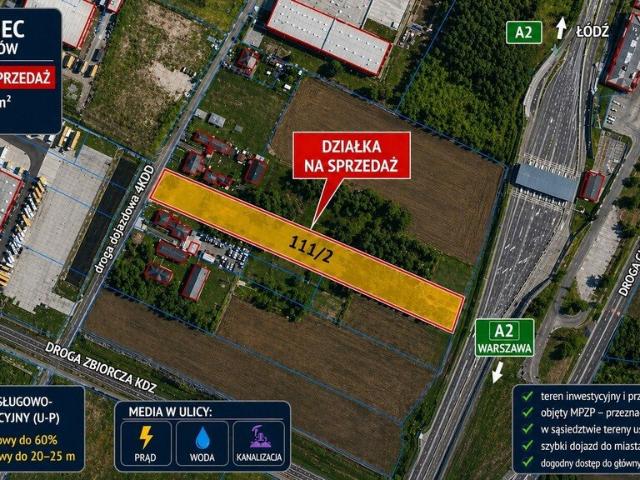 Działka inwestycyjna 4426 m² przy autostradach A1/A2
