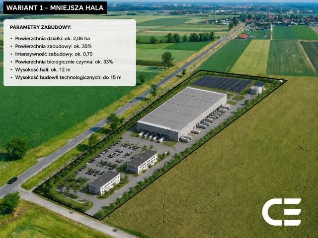 Działka inwestycyjna 2,06 ha w strefie usługowo produkcyjnej