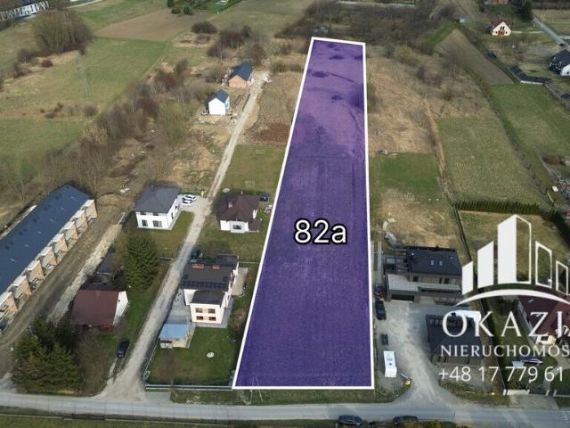 Działka inwestycyjna pod domy jednorodzinne 82 arów