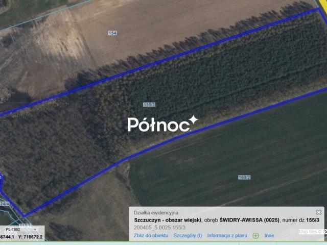 Działka leśna 2,9 ha z dostępem do rzeki i drogą asfaltową