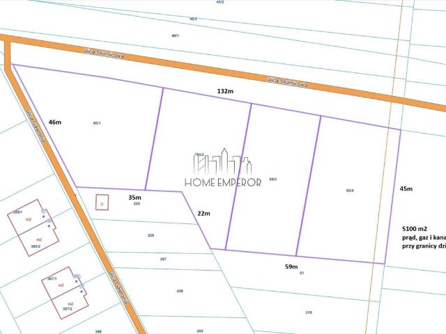 Działka pod usługi, media przy granicy, 5100 m²