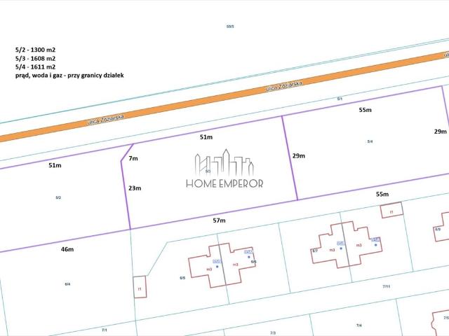 Działka pod zabudowę w Białołęce, 1611 m², media przy granicy