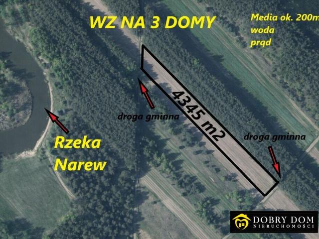 Działka pod domy w otoczeniu lasów i rzeki Narew