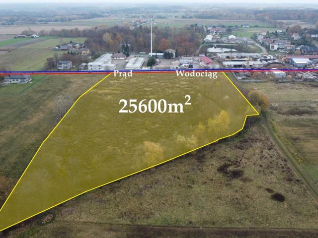 Działka pod inwestycję magazynową 25 600 m2, media, dojazd