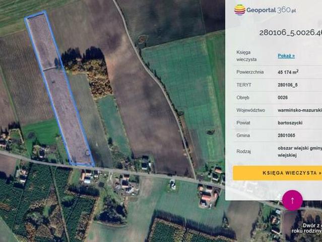 Działka rolna z warunkami zabudowy Rusajny war maz 4,5ha