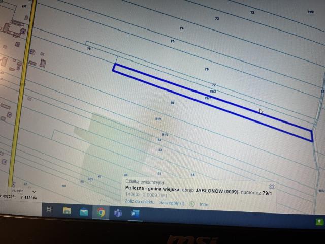Działka rolna 0,77 ha przy utwardzonej drodze w Jabłonowie
